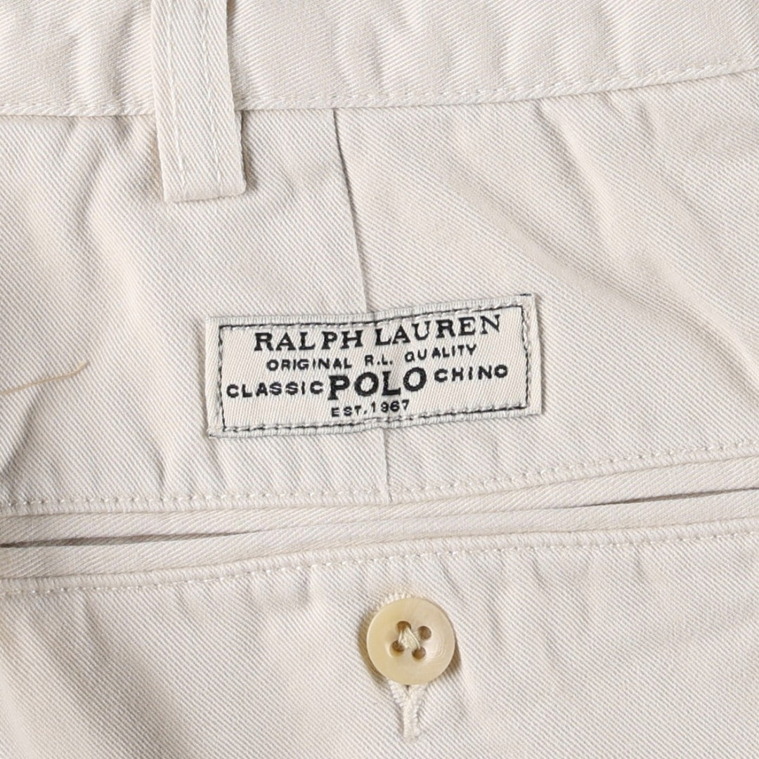 Ralph Lauren PROSPECT PANT Chino Pants, Men's W34 (approx.) cotton pale white type Vintage Second Hand