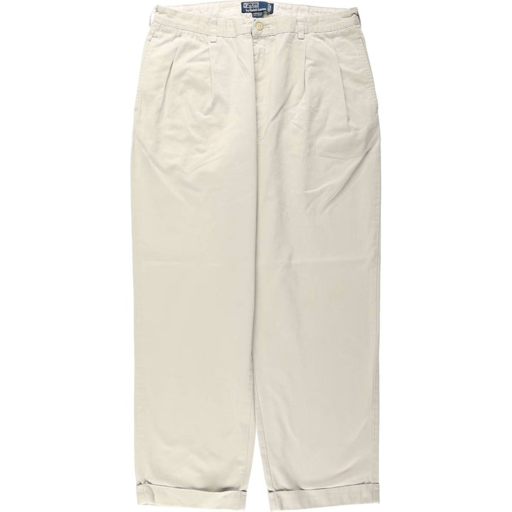 Ralph Lauren POLO by Ralph Lauren HAMMOND PANT, two-pleat chino pants, men's, w34 equivalent cotton Beige type Vintage Second Hand