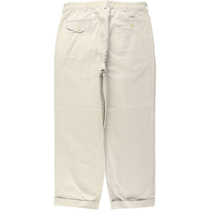 Ralph Lauren POLO by Ralph Lauren HAMMOND PANT, two-pleat chino pants, men's, w34 equivalent cotton Beige type Vintage Second Hand