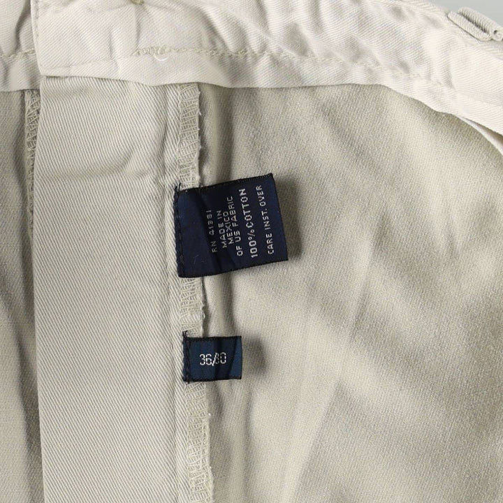 Ralph Lauren POLO by Ralph Lauren HAMMOND PANT, two-pleat chino pants, men's, w34 equivalent cotton Beige type Vintage Second Hand