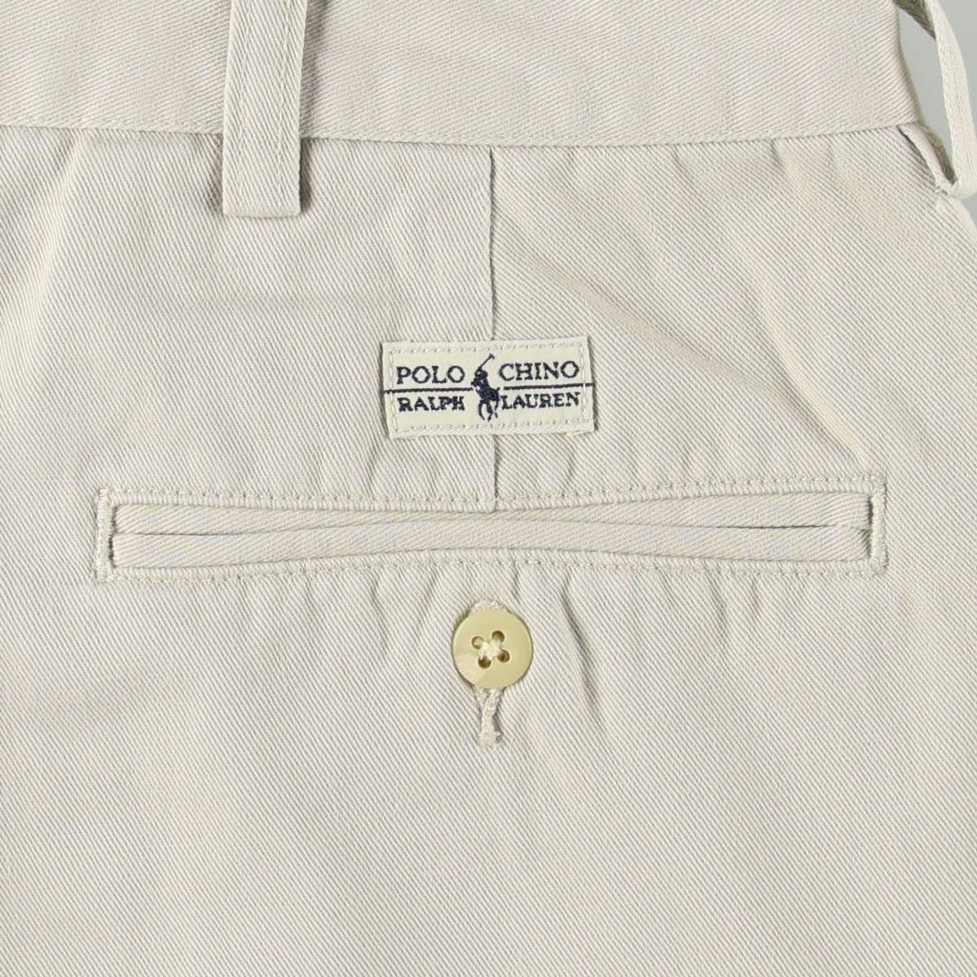 Ralph Lauren POLO by Ralph Lauren HAMMOND PANT, two-pleat chino pants, men's, w34 equivalent cotton Beige type Vintage Second Hand