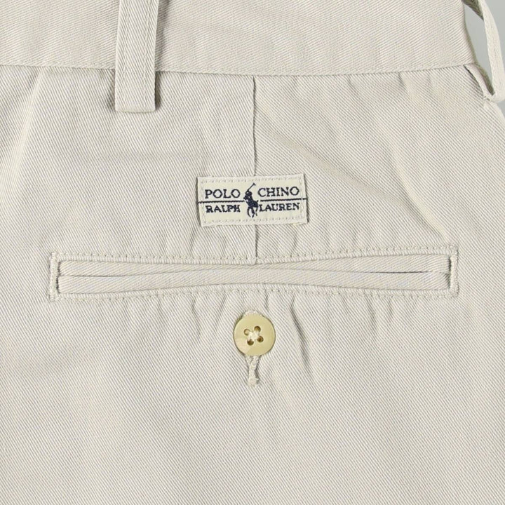 Ralph Lauren POLO by Ralph Lauren HAMMOND PANT, two-pleat chino pants, men's, w34 equivalent cotton Beige type Vintage Second Hand
