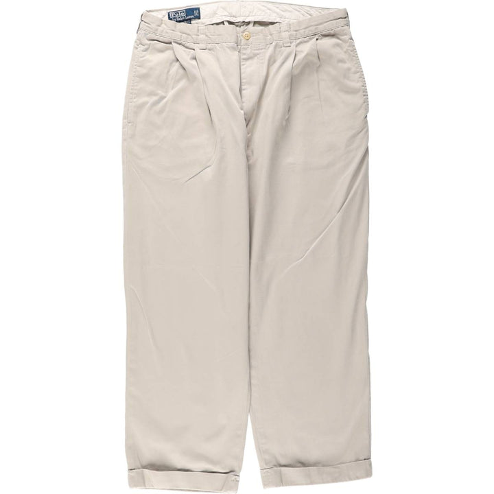 Ralph Lauren POLO by Ralph Lauren HAMMOND PANT, two-pleat chino pants, men's, w34 equivalent cotton Beige type Vintage Second Hand