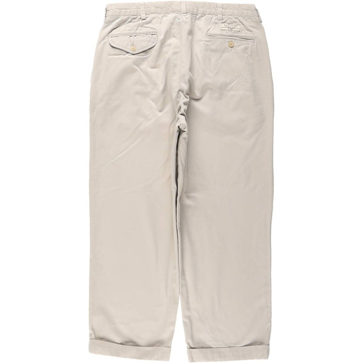 Ralph Lauren POLO by Ralph Lauren HAMMOND PANT, two-pleat chino pants, men's, w34 equivalent cotton Beige type Vintage Second Hand