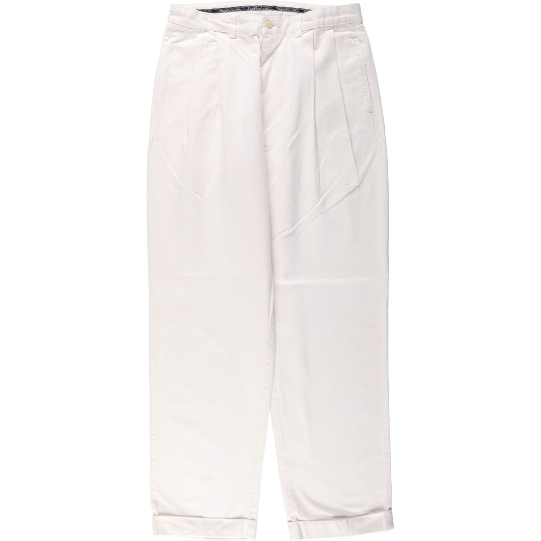 Ralph Lauren POLO RALPH LAUREN Two-pleat Chino Pants for Men, Size W32 cotton white type Vintage Second Hand