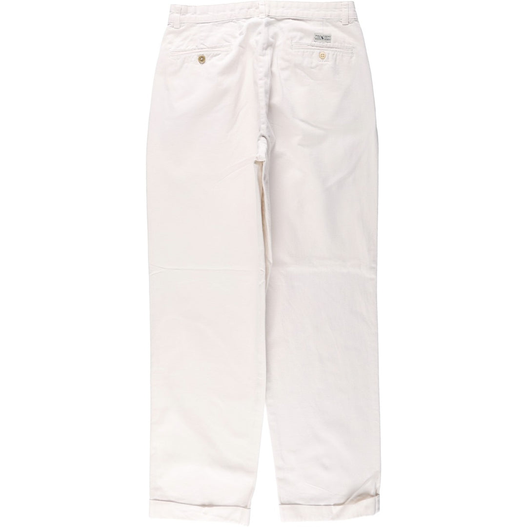 Ralph Lauren POLO RALPH LAUREN Two-pleat Chino Pants for Men, Size W32 cotton white type Vintage Second Hand