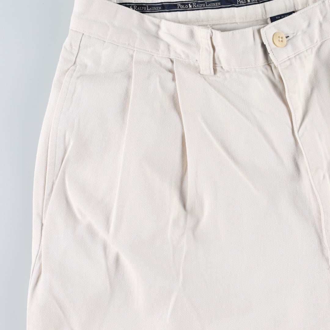 Ralph Lauren POLO RALPH LAUREN Two-pleat Chino Pants for Men, Size W32 cotton white type Vintage Second Hand