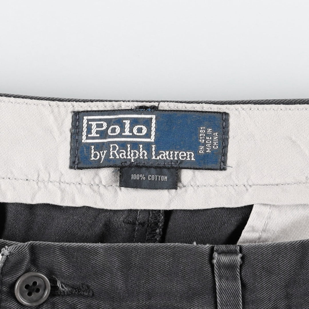 Ralph Lauren POLO by Ralph Lauren Two-pleat Chino Pants for Men, W36 cotton Charcoal Vintage Second Hand