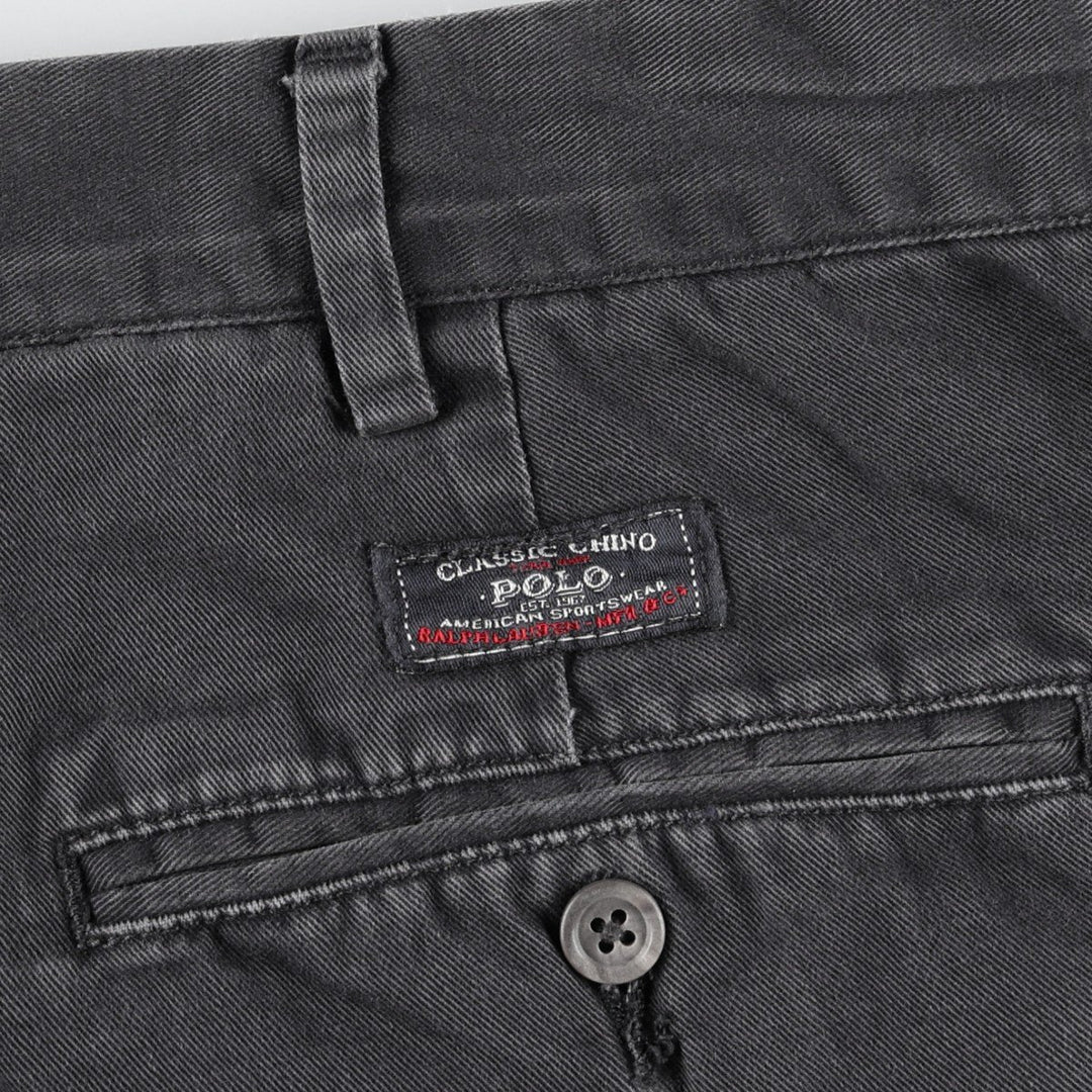 Ralph Lauren POLO by Ralph Lauren Two-pleat Chino Pants for Men, W36 cotton Charcoal Vintage Second Hand