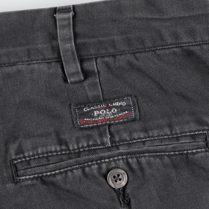 Ralph Lauren POLO by Ralph Lauren Two-pleat Chino Pants for Men, W36 cotton Charcoal Vintage Second Hand