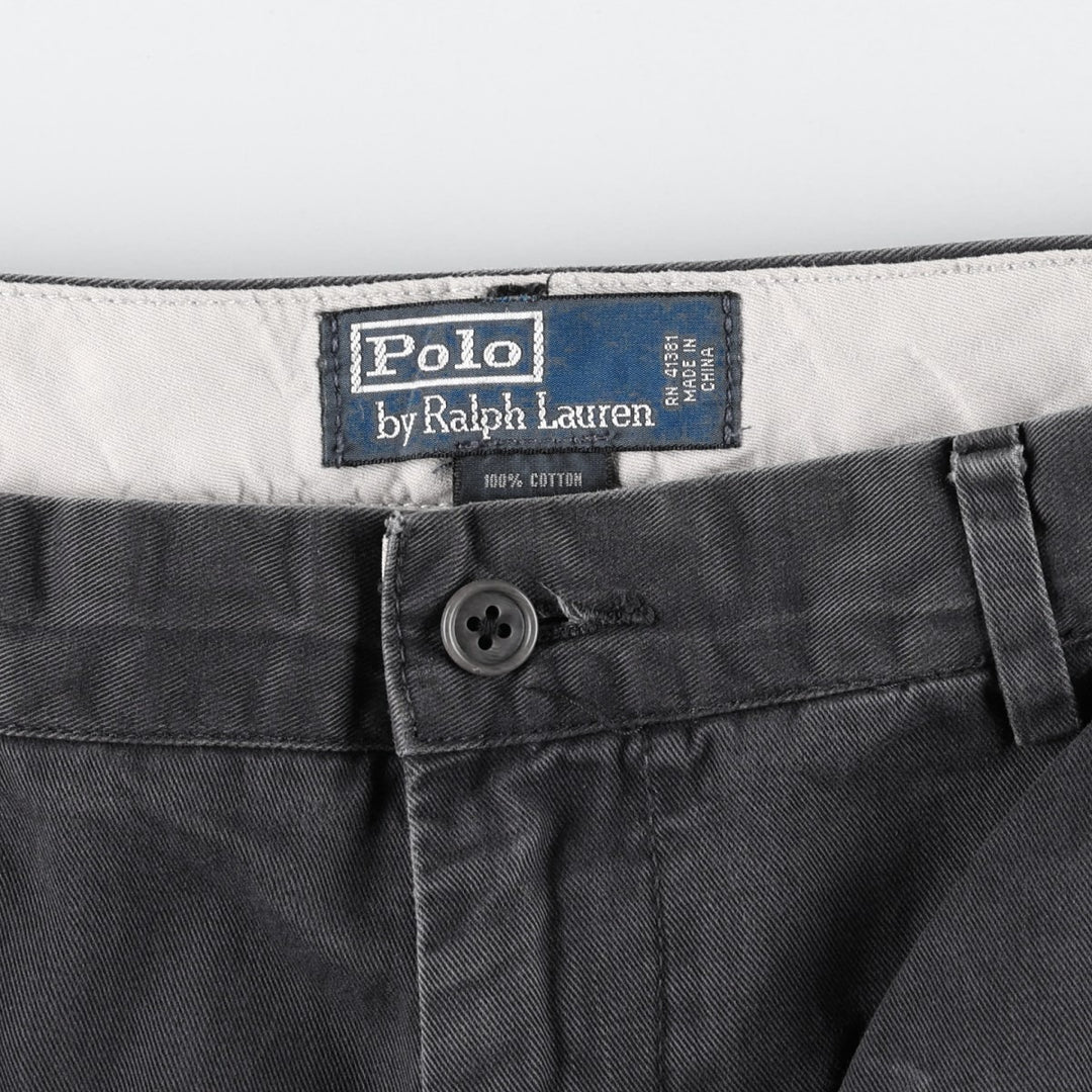 Ralph Lauren POLO by Ralph Lauren Two-pleat Chino Pants for Men, W36 cotton Charcoal Vintage Second Hand