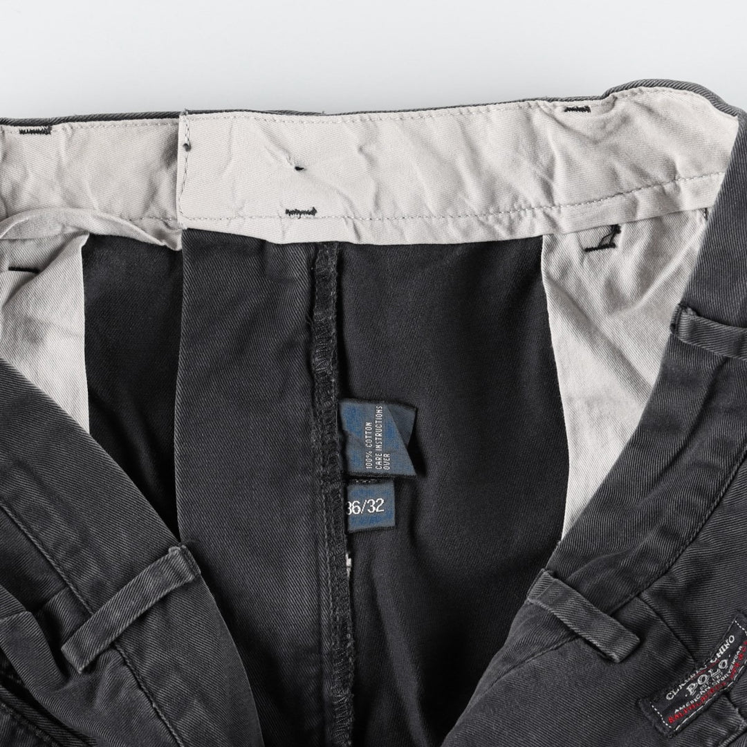 Ralph Lauren POLO by Ralph Lauren Two-pleat Chino Pants for Men, W36 cotton Charcoal Vintage Second Hand