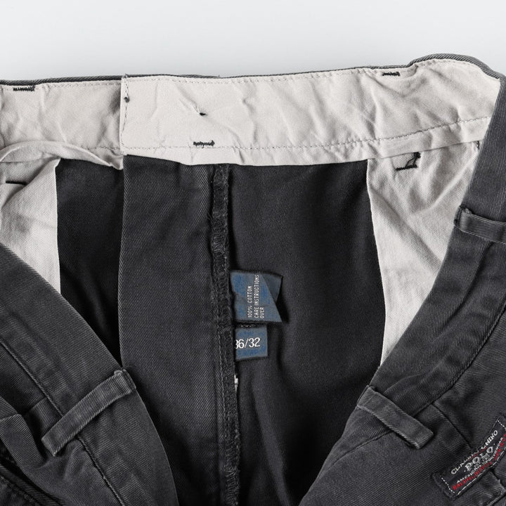 Ralph Lauren POLO by Ralph Lauren Two-pleat Chino Pants for Men, W36 cotton Charcoal Vintage Second Hand