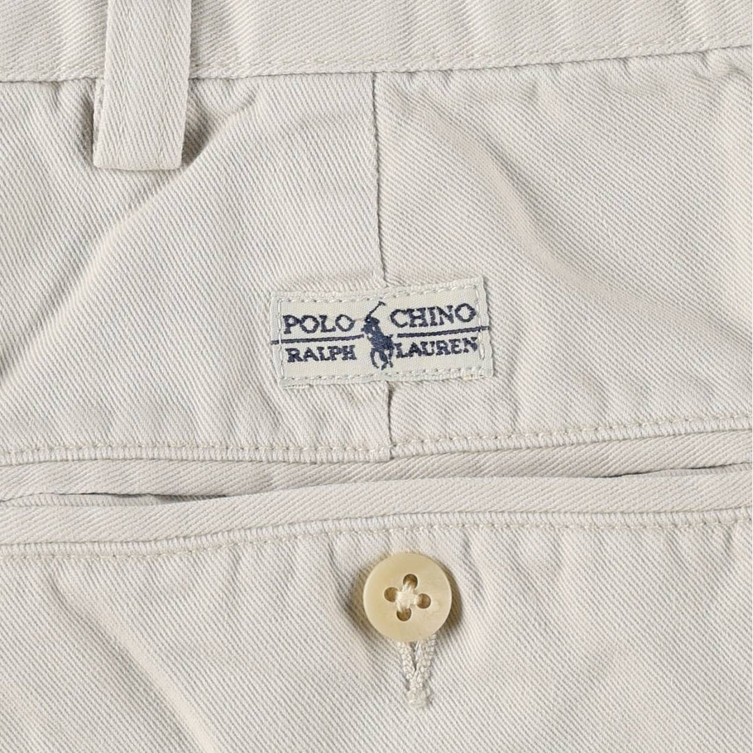 Ralph Lauren POLO by Ralph Lauren ANDREW PANT Chino Pants, Men's W35 equivalent, Two-pleat. cotton ivory Vintage Second Hand