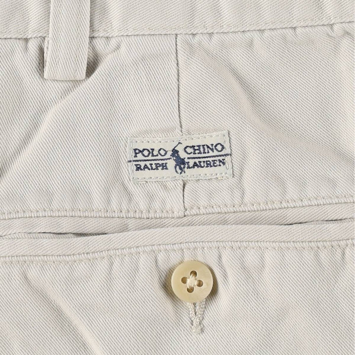 Ralph Lauren POLO by Ralph Lauren ANDREW PANT Chino Pants, Men's W35 equivalent, Two-pleat. cotton ivory Vintage Second Hand