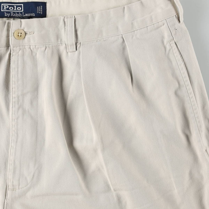 Ralph Lauren POLO by Ralph Lauren ANDREW PANT Chino Pants, Men's W35 equivalent, Two-pleat. cotton ivory Vintage Second Hand