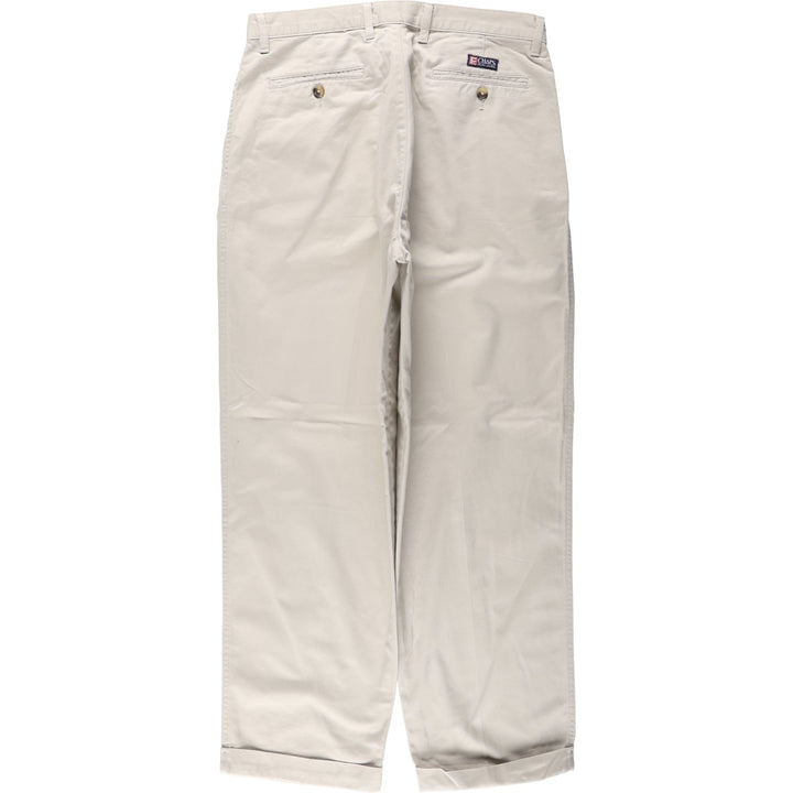 Ralph Lauren CHAPS Chino Pants, Two-Pleat, Men's Size W32 (approx.) cotton ivory Vintage Second Hand