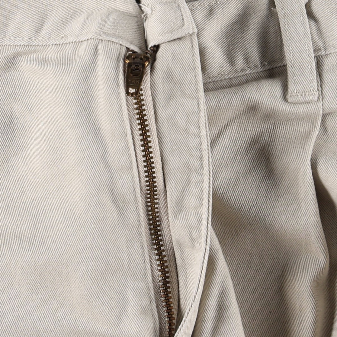 Ralph Lauren CHAPS Chino Pants, Two-Pleat, Men's Size W32 (approx.) cotton ivory Vintage Second Hand