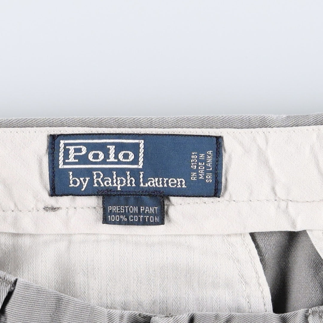 Ralph Lauren POLO by Ralph Lauren PRESTON PANT Chino pants for men, equivalent to W32 cotton gray type Vintage Second Hand