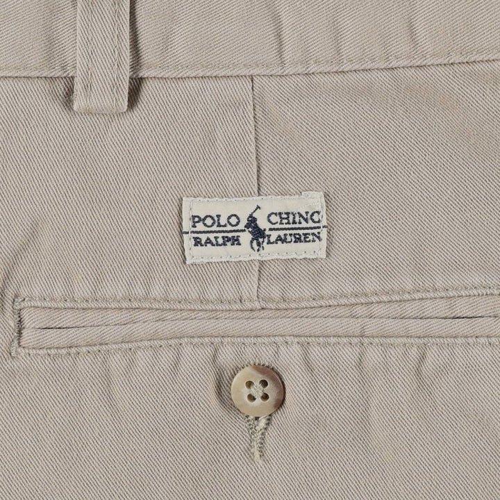 Ralph Lauren POLO RALPH LAUREN Chino Pants, Men's, Size W36 (approx.), Two-Pleat cotton Beige type Vintage Second Hand