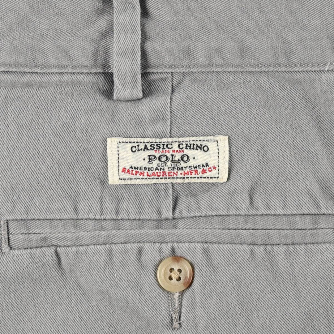 Ralph Lauren POLO by Ralph Lauren Chino Pants, Men's Size W34 (approx.) cotton gray type Vintage Second Hand