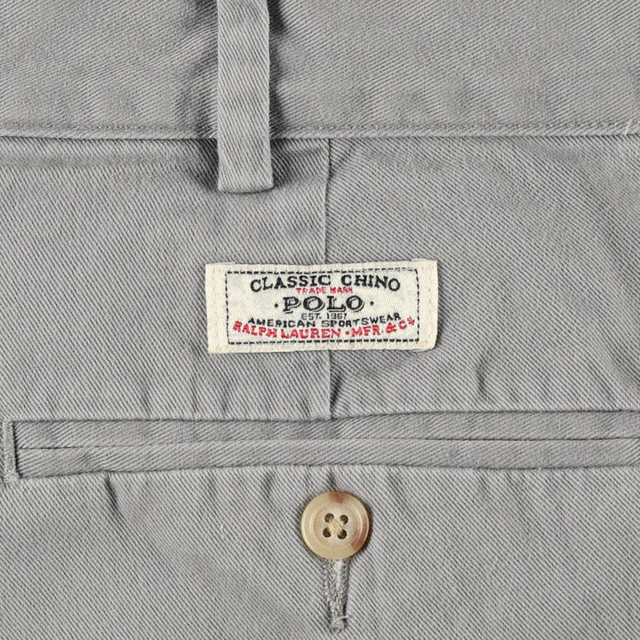 Ralph Lauren POLO by Ralph Lauren Chino Pants, Men's Size W34 (approx.) cotton gray type Vintage Second Hand