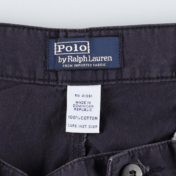 Ralph Lauren Polo by Ralph Lauren Two-Pleat Chino Pants, Men's Size W35 (approx.) cotton navy blue type Vintage Second Hand