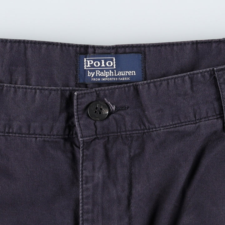 Ralph Lauren Polo by Ralph Lauren Two-Pleat Chino Pants, Men's Size W35 (approx.) cotton navy blue type Vintage Second Hand