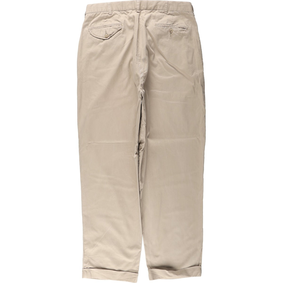 Ralph Lauren POLO by Ralph Lauren HAMMOND PANT, two-pleat chino pants, men's w35 equivalent cotton Khaki type beige Vintage Second Hand