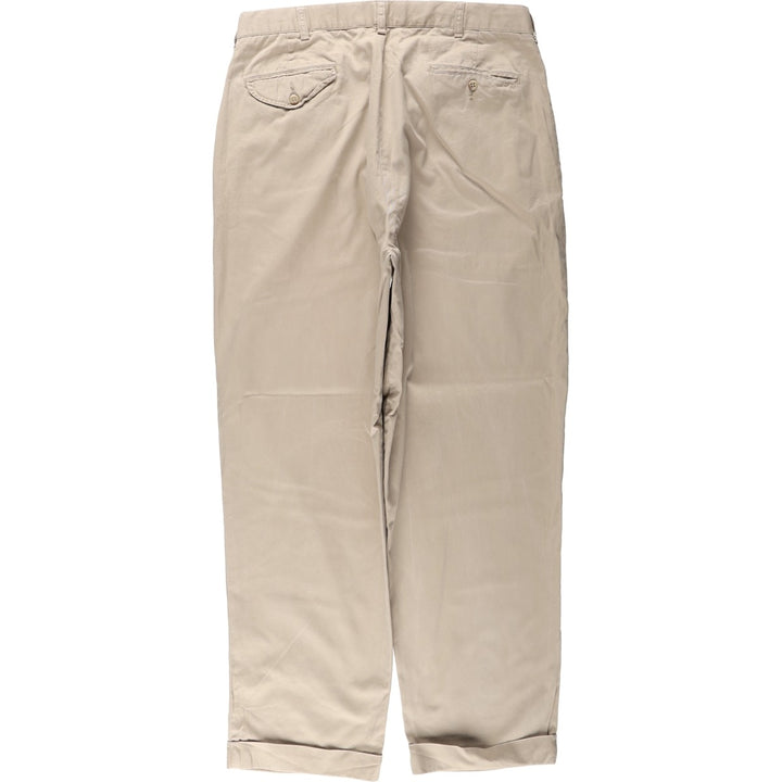 Ralph Lauren POLO by Ralph Lauren HAMMOND PANT, two-pleat chino pants, men's w35 equivalent cotton Khaki type beige Vintage Second Hand