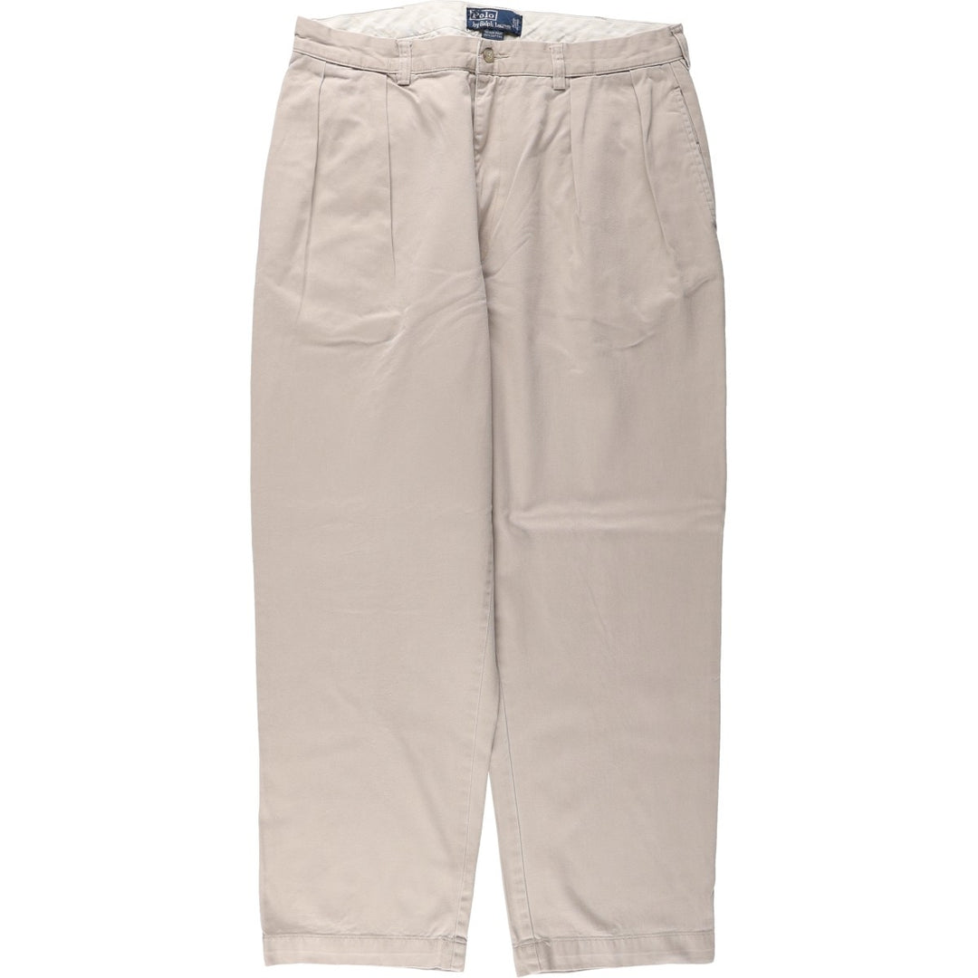 Ralph Lauren Polo by Ralph Lauren ANDREW PANT Two-Pleat Chino Pants Men's W34 (approx.) cotton Beige type Vintage Second Hand