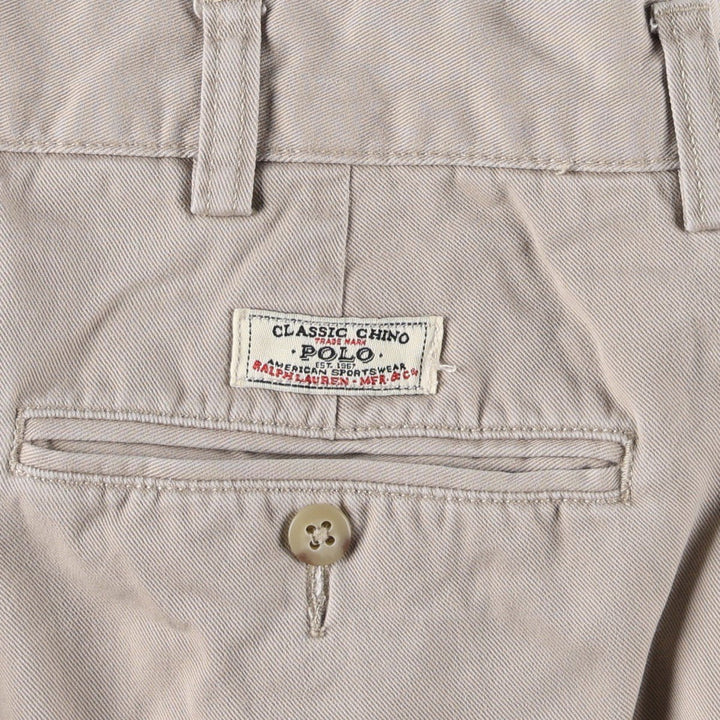 Ralph Lauren Polo by Ralph Lauren ANDREW PANT Two-Pleat Chino Pants Men's W34 (approx.) cotton Beige type Vintage Second Hand