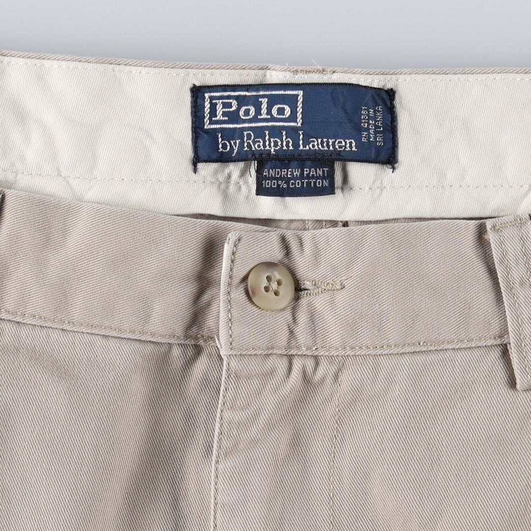 Ralph Lauren Polo by Ralph Lauren ANDREW PANT Two-Pleat Chino Pants Men's W34 (approx.) cotton Beige type Vintage Second Hand