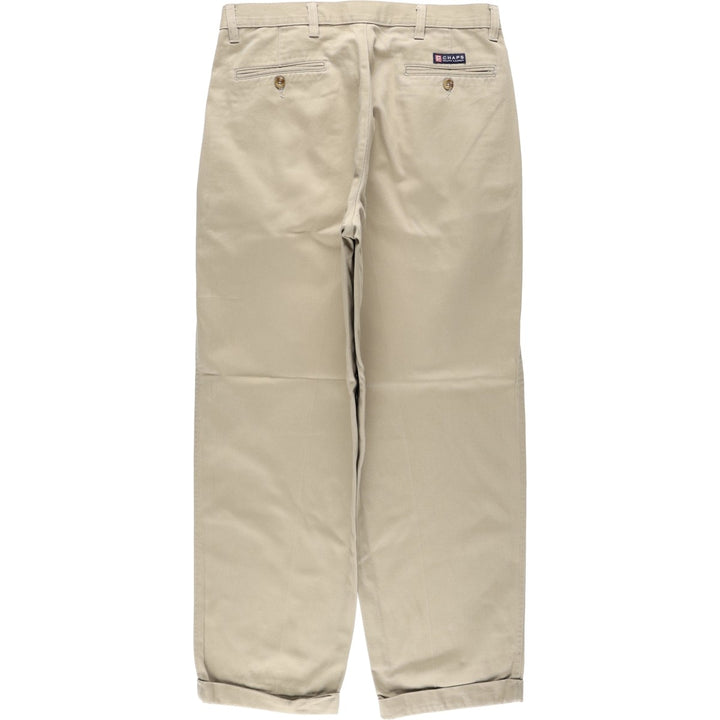Ralph Lauren CHAPS Two-Pleat Chino Pants, Men's Size W34 (approx.) cotton Beige type Vintage Second Hand