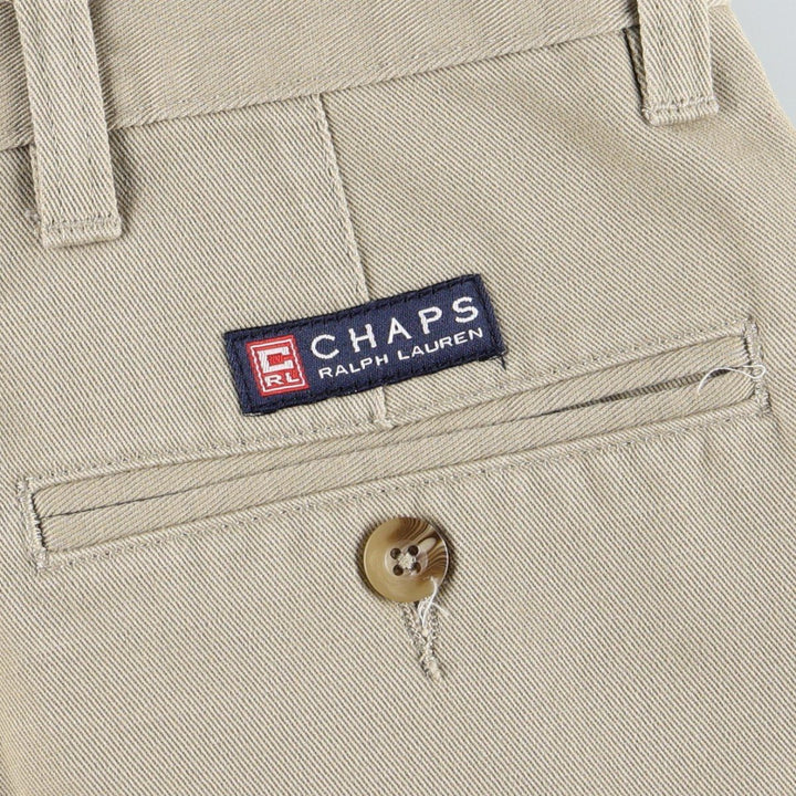 Ralph Lauren CHAPS Two-Pleat Chino Pants, Men's Size W34 (approx.) cotton Beige type Vintage Second Hand