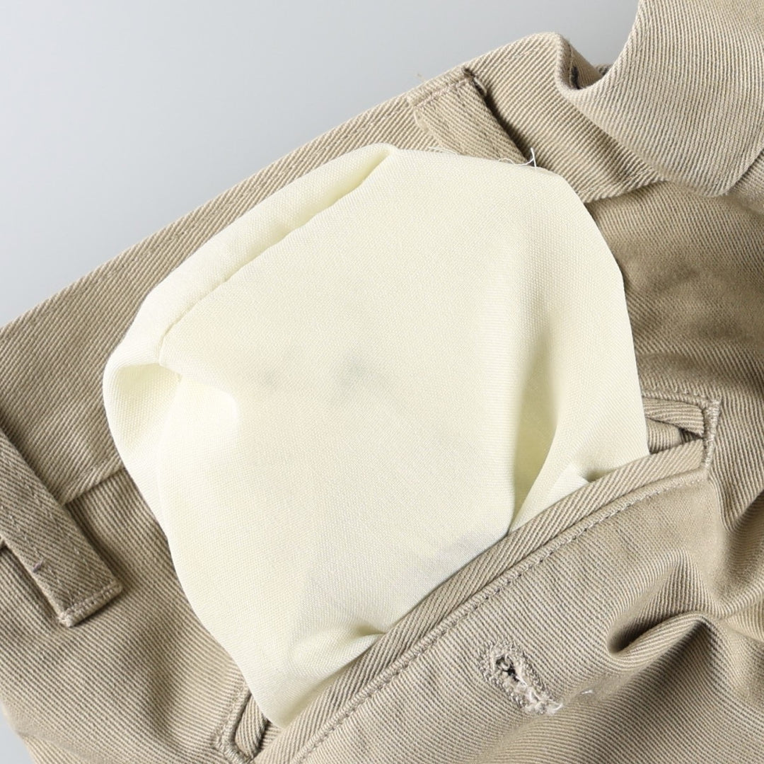Ralph Lauren CHAPS Two-Pleat Chino Pants, Men's Size W34 (approx.) cotton Beige type Vintage Second Hand