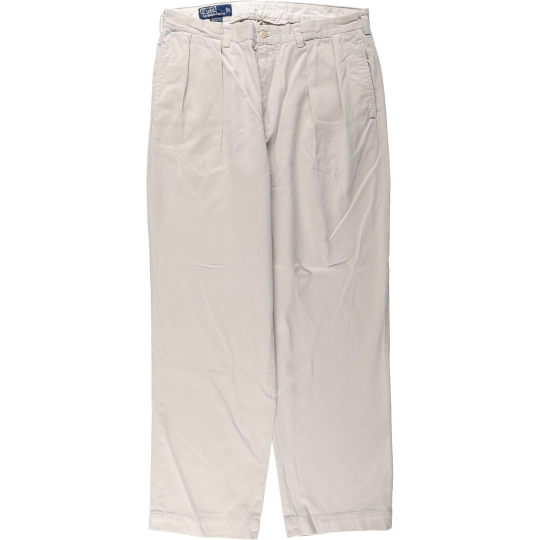 Ralph Lauren Polo by Ralph Lauren ANDREW PANT Two-pleat Chino Pants Men's W35 equivalent cotton Beige type Vintage Second Hand