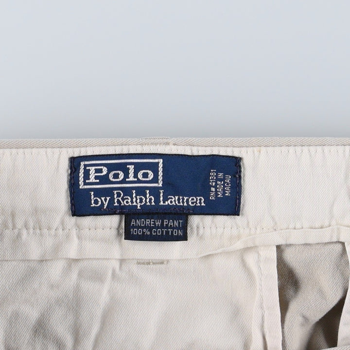 Ralph Lauren Polo by Ralph Lauren ANDREW PANT Two-pleat Chino Pants Men's W35 equivalent cotton Beige type Vintage Second Hand