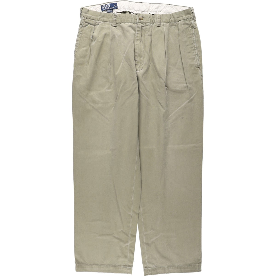 Ralph Lauren POLO by Ralph Lauren ANDREW PANT Two-pleat chino pants for men, equivalent to w37 cotton Beige type Vintage Second Hand