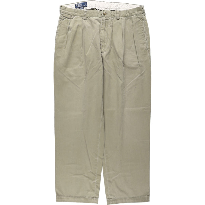 Ralph Lauren POLO by Ralph Lauren ANDREW PANT Two-pleat chino pants for men, equivalent to w37 cotton Beige type Vintage Second Hand