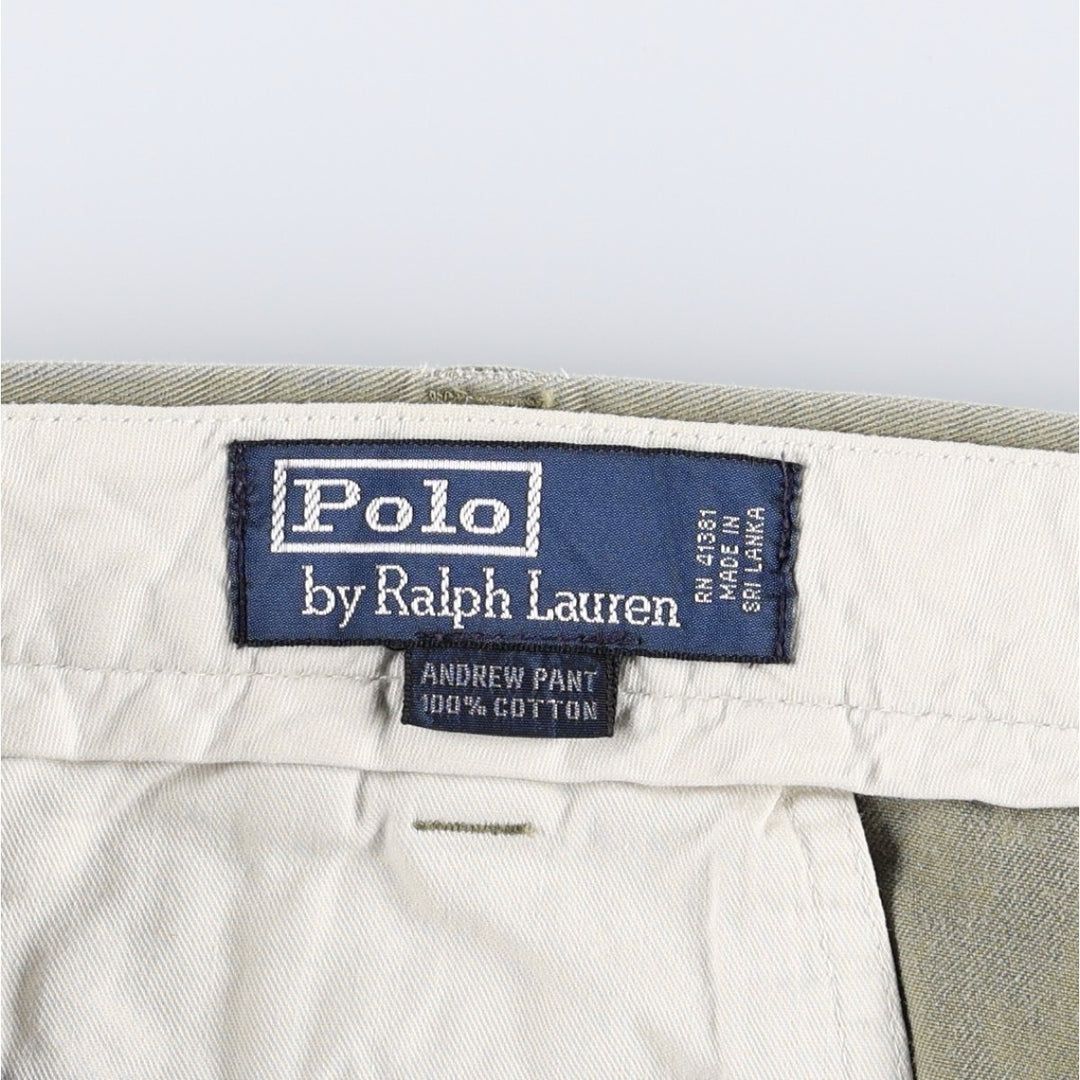 Ralph Lauren POLO by Ralph Lauren ANDREW PANT Two-pleat chino pants for men, equivalent to w37 cotton Beige type Vintage Second Hand