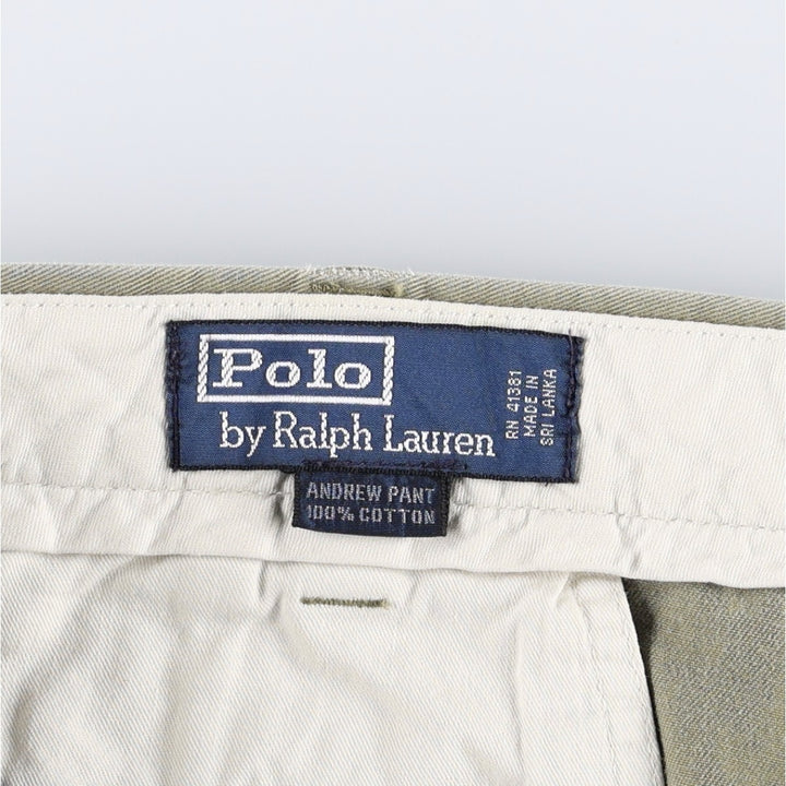 Ralph Lauren POLO by Ralph Lauren ANDREW PANT Two-pleat chino pants for men, equivalent to w37 cotton Beige type Vintage Second Hand