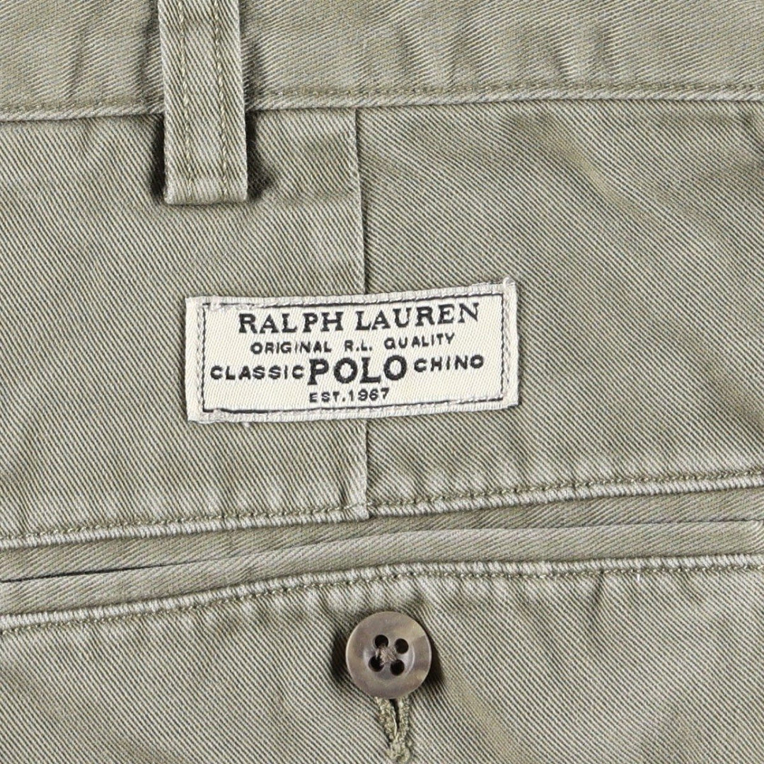 Ralph Lauren POLO by Ralph Lauren ANDREW PANT Two-pleat chino pants for men, equivalent to w37 cotton Beige type Vintage Second Hand
