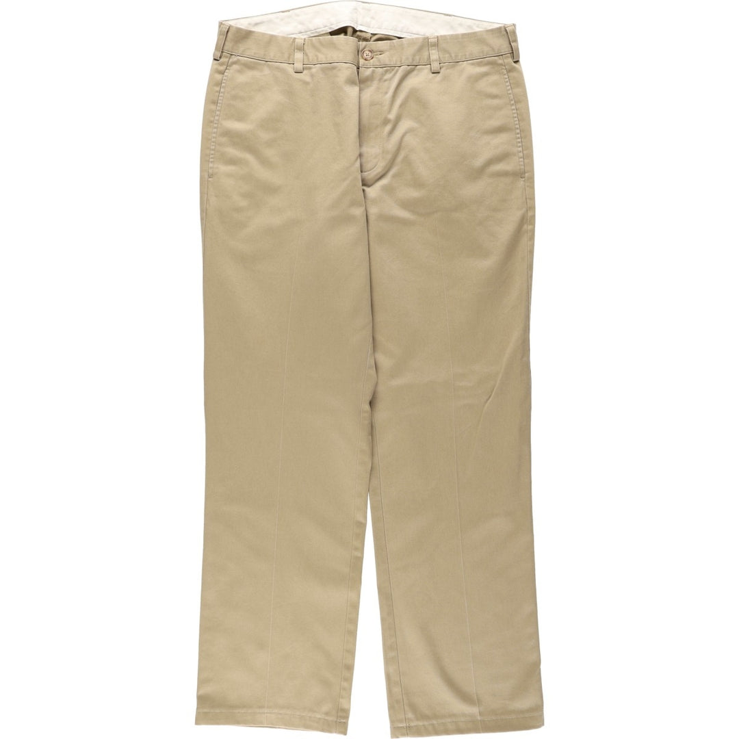 90s-00'S LLBean Standard Fit Chino Pants, Men's W36 (approx.), Vintage cotton beige type brown Vintage Second Hand