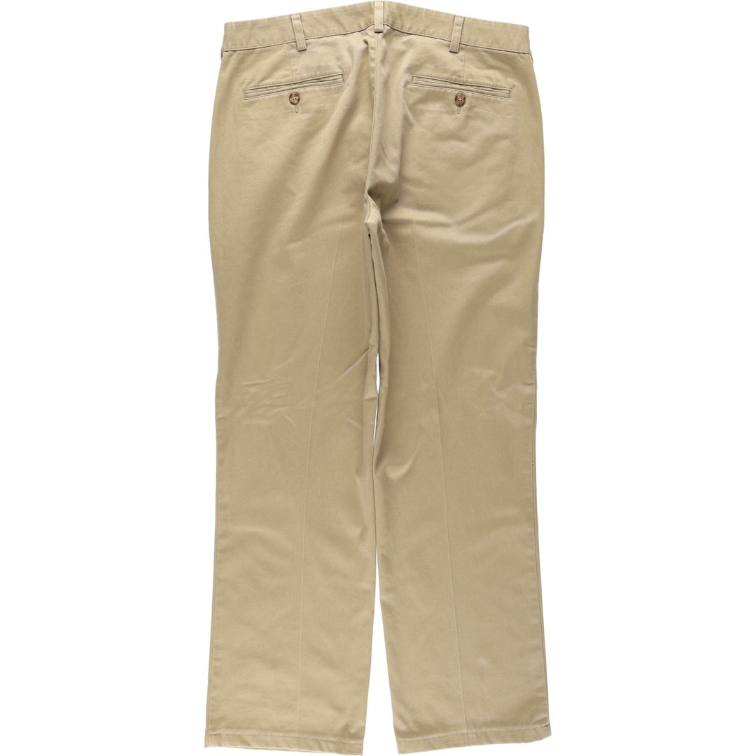 90s-00'S LLBean Standard Fit Chino Pants, Men's W36 (approx.), Vintage cotton beige type brown Vintage Second Hand