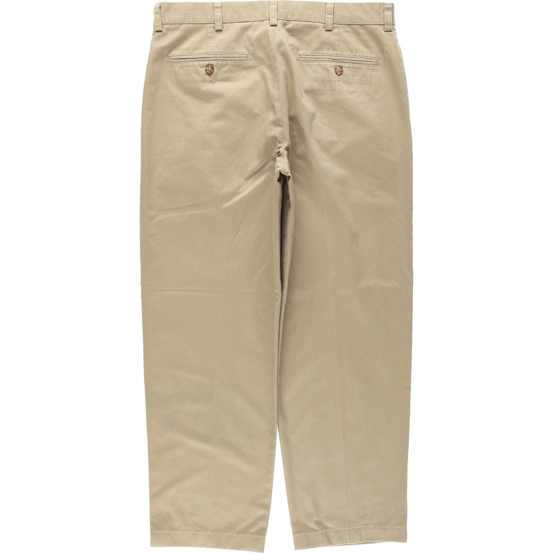 90s-00'S LLBean CLASSIC FIT Chino Pants, Men's W35 (approx.), Vintage cotton Beige type Vintage Second Hand