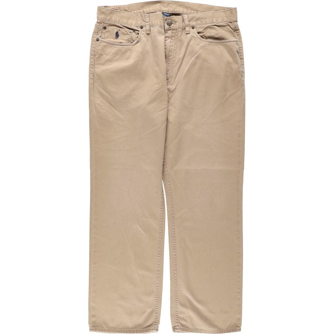 Ralph Lauren 650 STRAIGHT Chino Pants, Men's Size W36 (approx.) cotton beige type brown Vintage Second Hand
