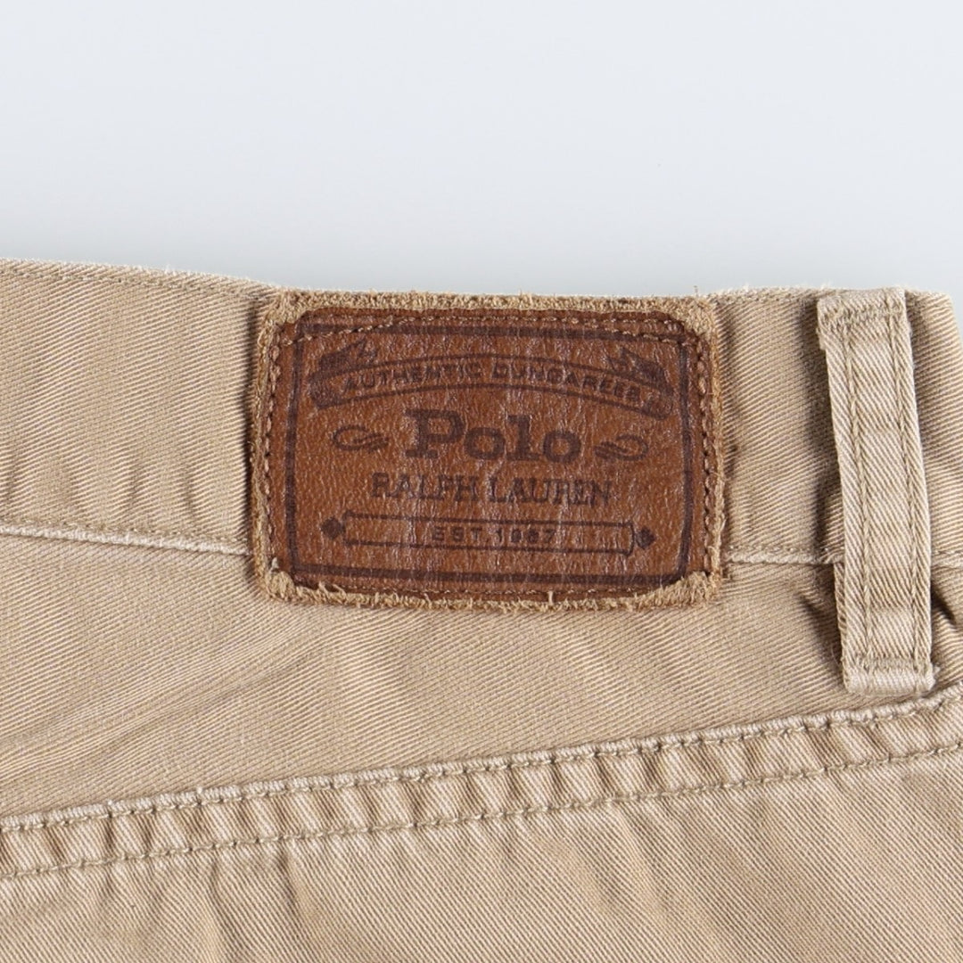 Ralph Lauren 650 STRAIGHT Chino Pants, Men's Size W36 (approx.) cotton beige type brown Vintage Second Hand