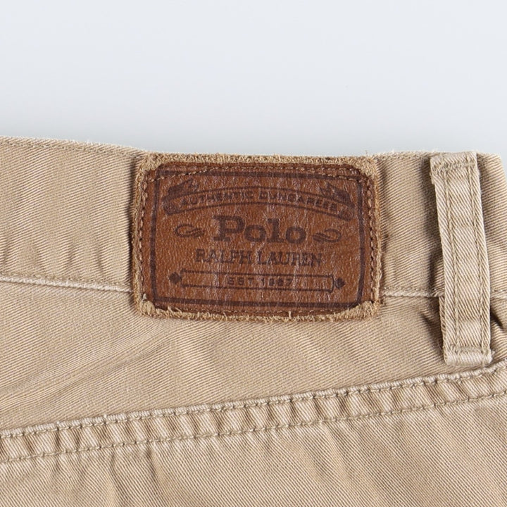 Ralph Lauren 650 STRAIGHT Chino Pants, Men's Size W36 (approx.) cotton beige type brown Vintage Second Hand