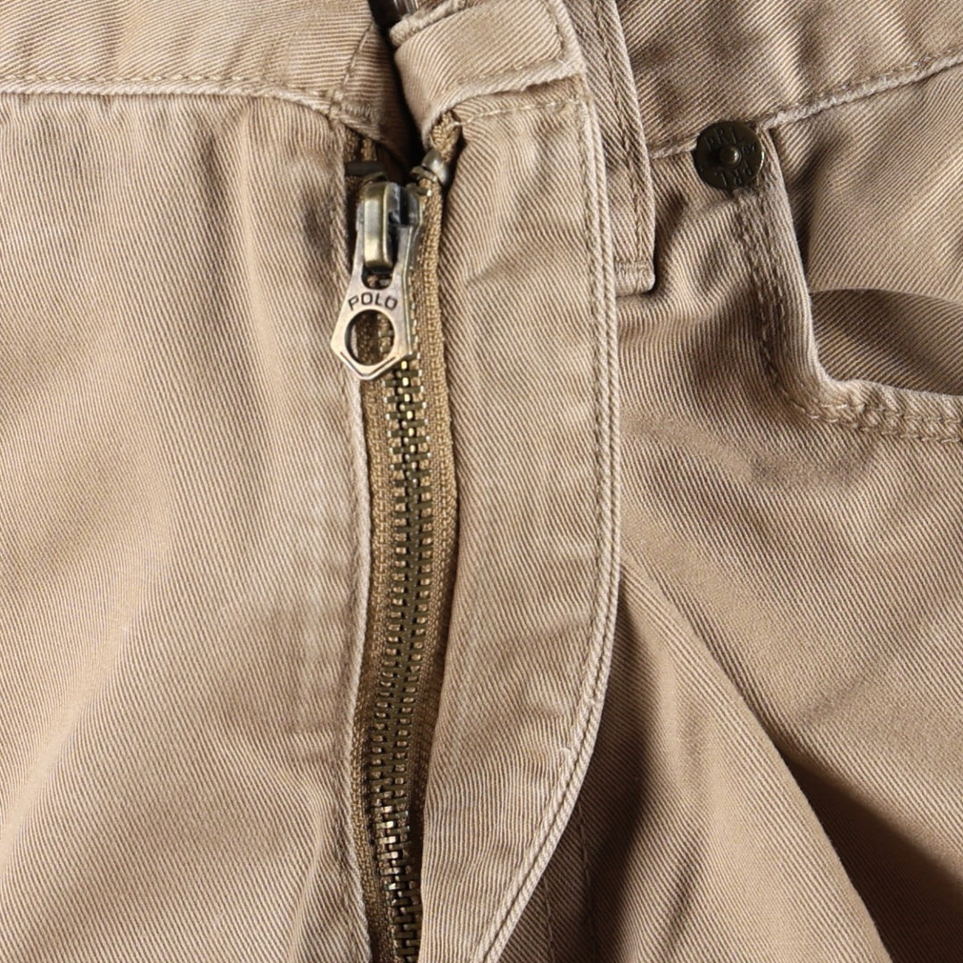 Ralph Lauren 650 STRAIGHT Chino Pants, Men's Size W36 (approx.) cotton beige type brown Vintage Second Hand
